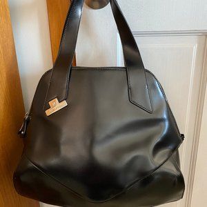 Cromia Italian black patent leather satchel